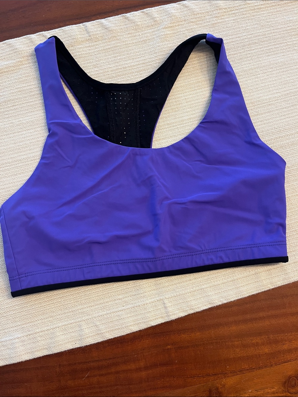 Commando Violet Racerback Sports Bra with Black Mesh Back